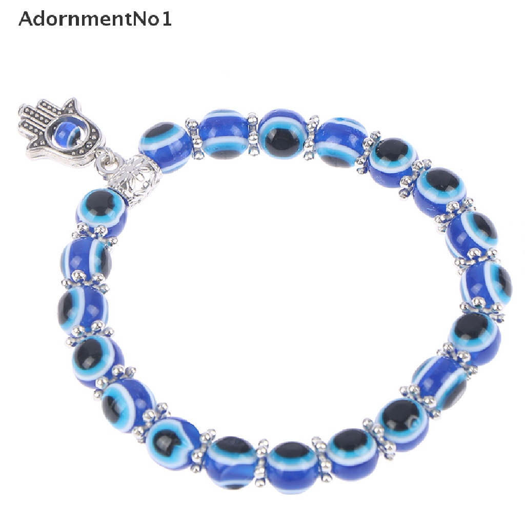 (AdornmentNo1) 2021 Gelang Tangan Manik-Manik Kaca Motif Mata Iblis Biru Untuk Perhiasan Pria / Wanita