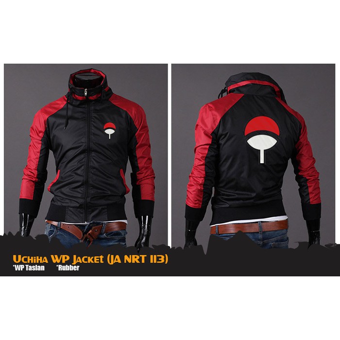 Jaket Hoodie Parasut Anime Naruto Style Clan Uchiha  WP  Best Seller (JA NRT 113) - Black/Navy