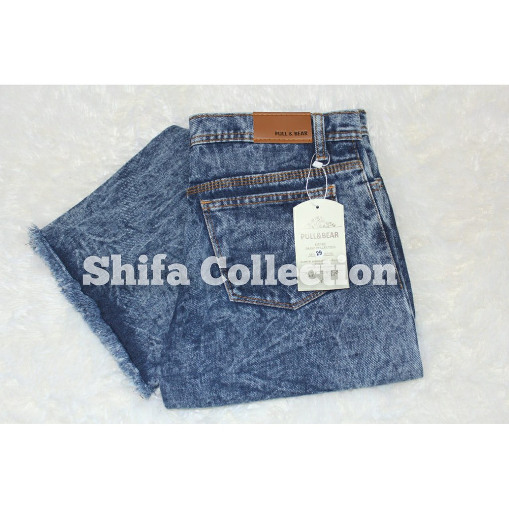 Celana Kulot Wanita Jeans Rawis Tebal Highwaist - Bahan Sakura - (Ukuran 27 - 34)