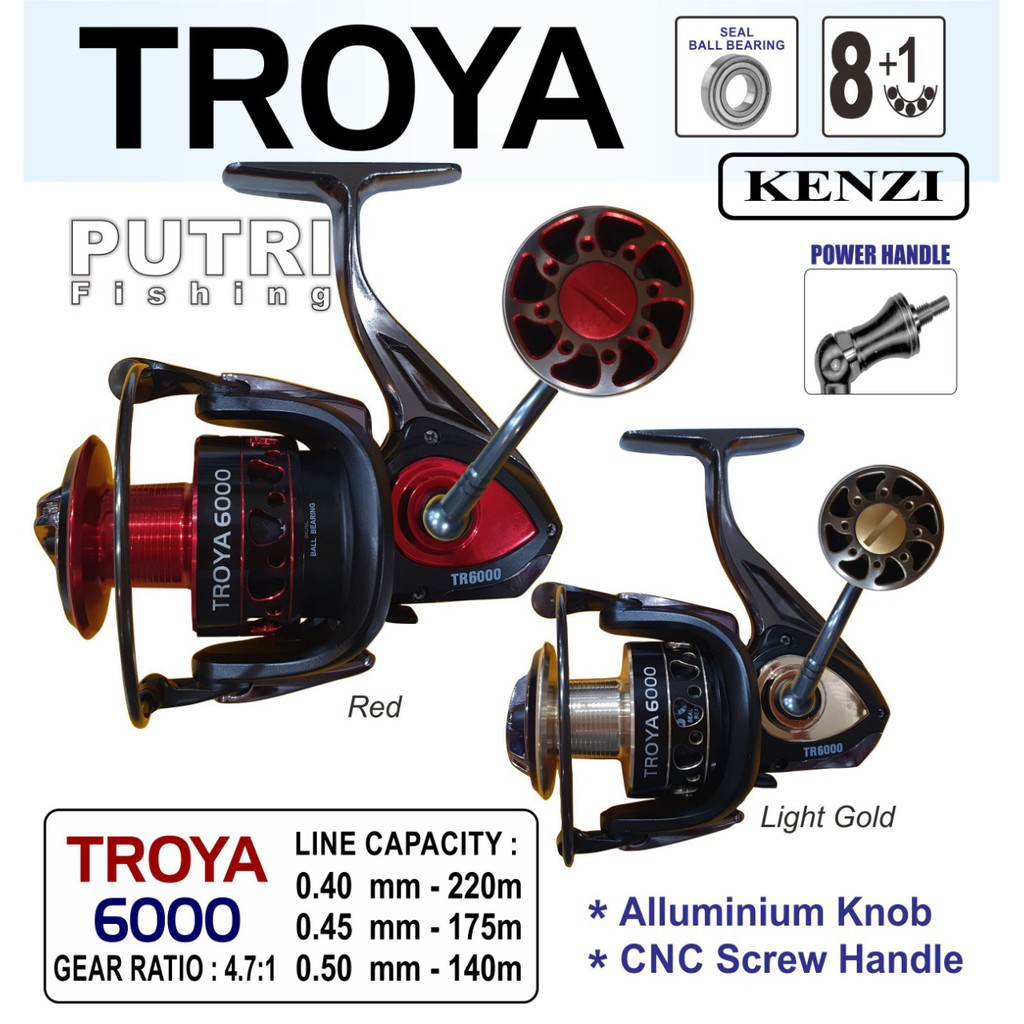 REEL KENZI TROYA 3000 4000 5000 6000 POWER HANDLE