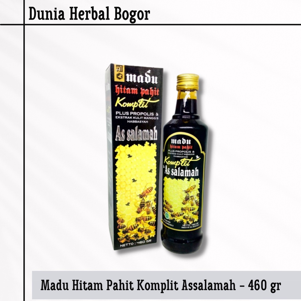 

Madu Hitam Pahit Komplit As Salamah Plus Propolis Ekstrak Kulit Manggis 460gr