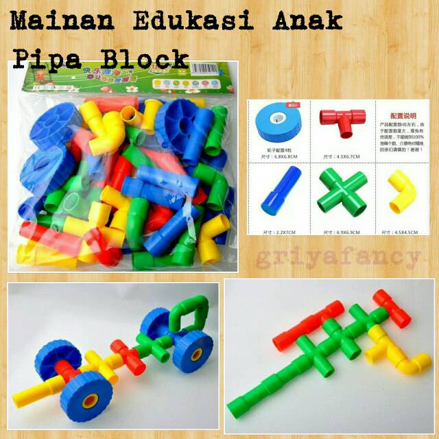 Mainan Edukasi Anak Lego  Pipa Block Building Block 