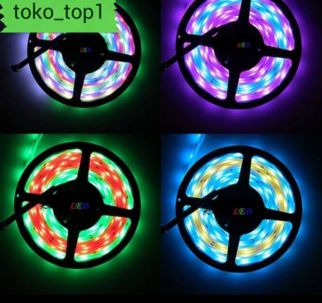 Running led strip flexible 5050 RGB 5m waterproof  full color changing/lampu strip 5m rgb