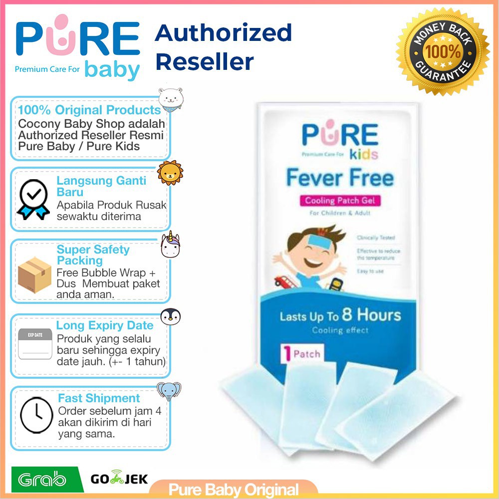 Pure Baby Fever Free Cooling Patch Gel 4 Sheets