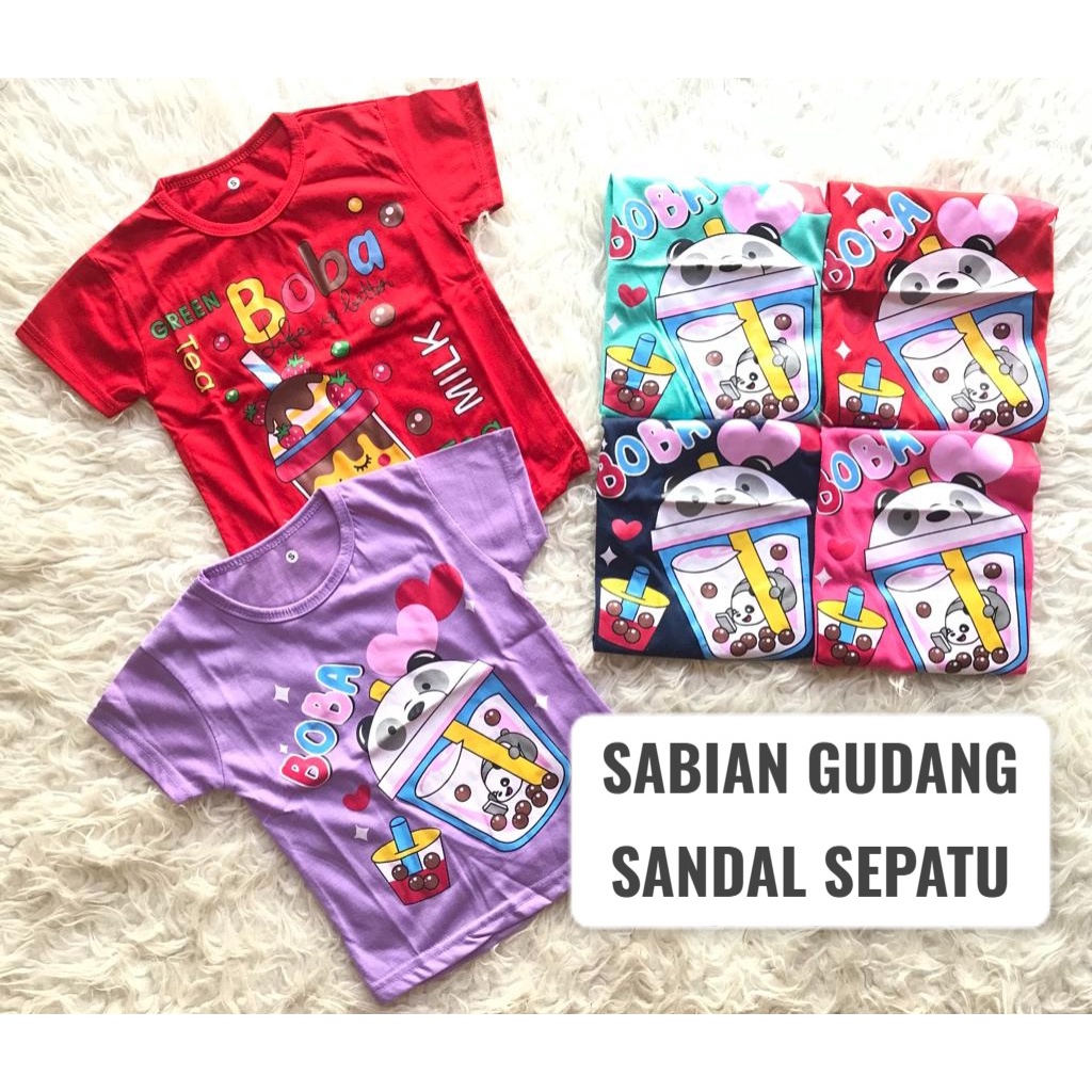 11.11 SALE : Kaos anak sablon BOBA pakaian anak perempuan