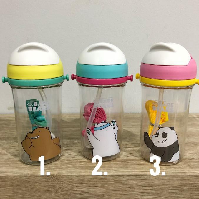 Cantik Miniso We Bare Bear Water Bottle / Botol Minum Wbb - Grizzly Kuning Berkualitas