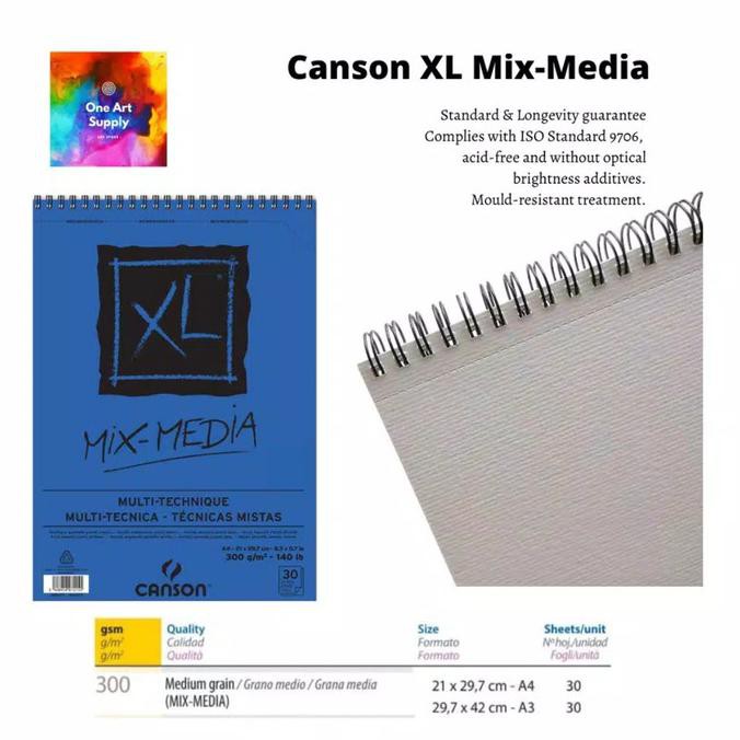 

Jual Canson Xl Mix Media 30 Sheets A3 300Gram Trendi