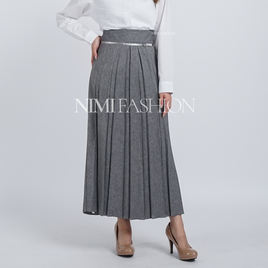 Rok Kerja Plisket / Rok Kantor Panjang Wanita Formal Rempel-8