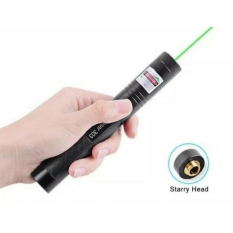GREEN LASER POINTER ZH 303 HIJAU LASER JARAK JAUH RECHARGEABLE