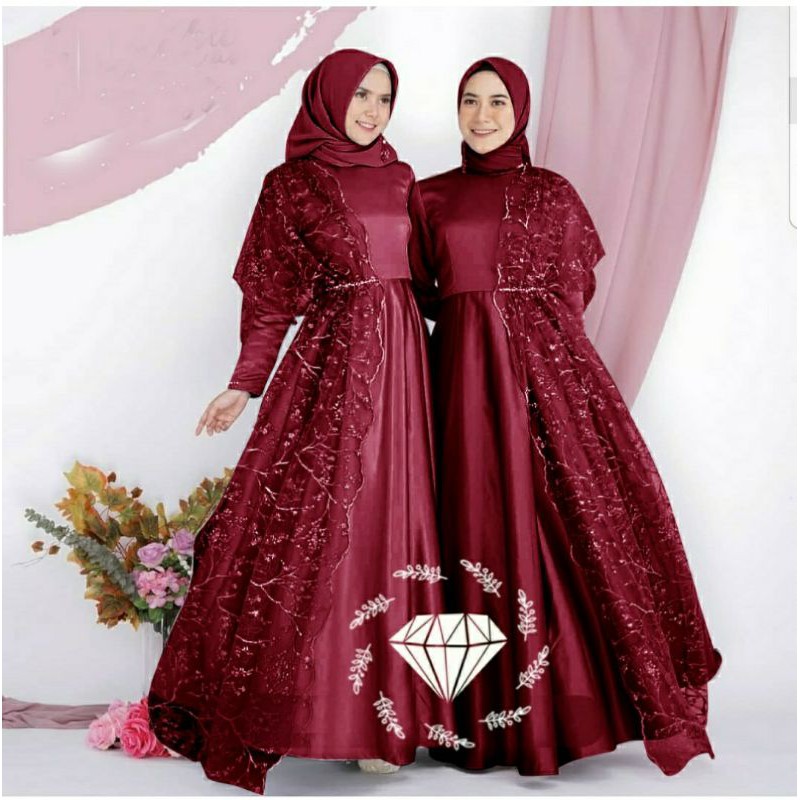 Baju Gamis Muslim Terbaru 2020 Model Baju Pesta Wanita Kekinian Bahan Brikat Kondangan Remaja Mewah Shopee Indonesia