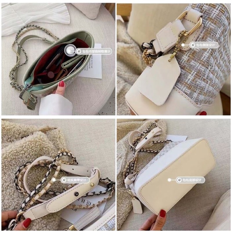 SG31442 syafniegalery tas selempang tali rantai motif anyaman import