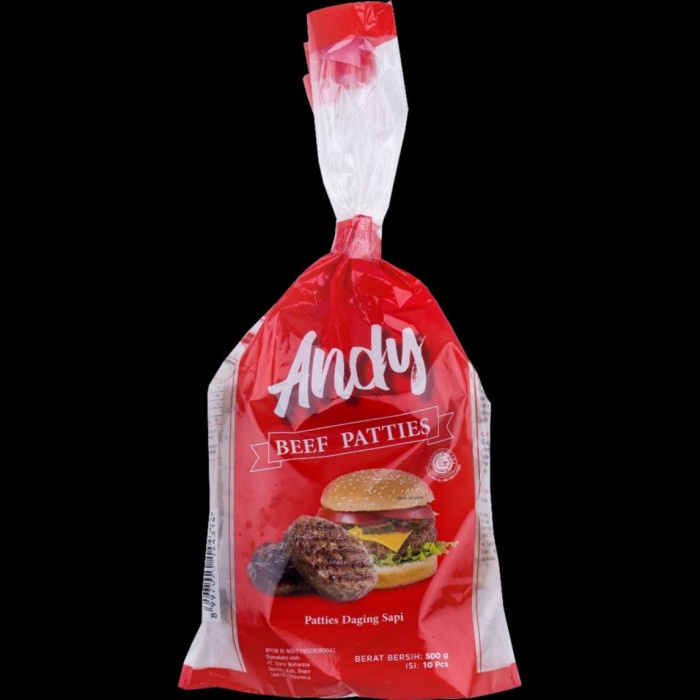 

Andy Beef Patties Isi Burger Daging Sapi 500gr Sorin Maharasa