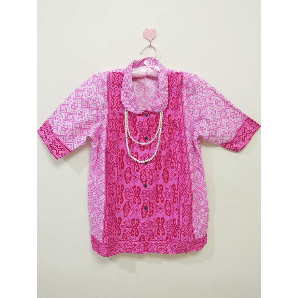 Kemeja Batik Wanita/Baju Batik/Baju Kerja - Blouse Kerah Baby B3012