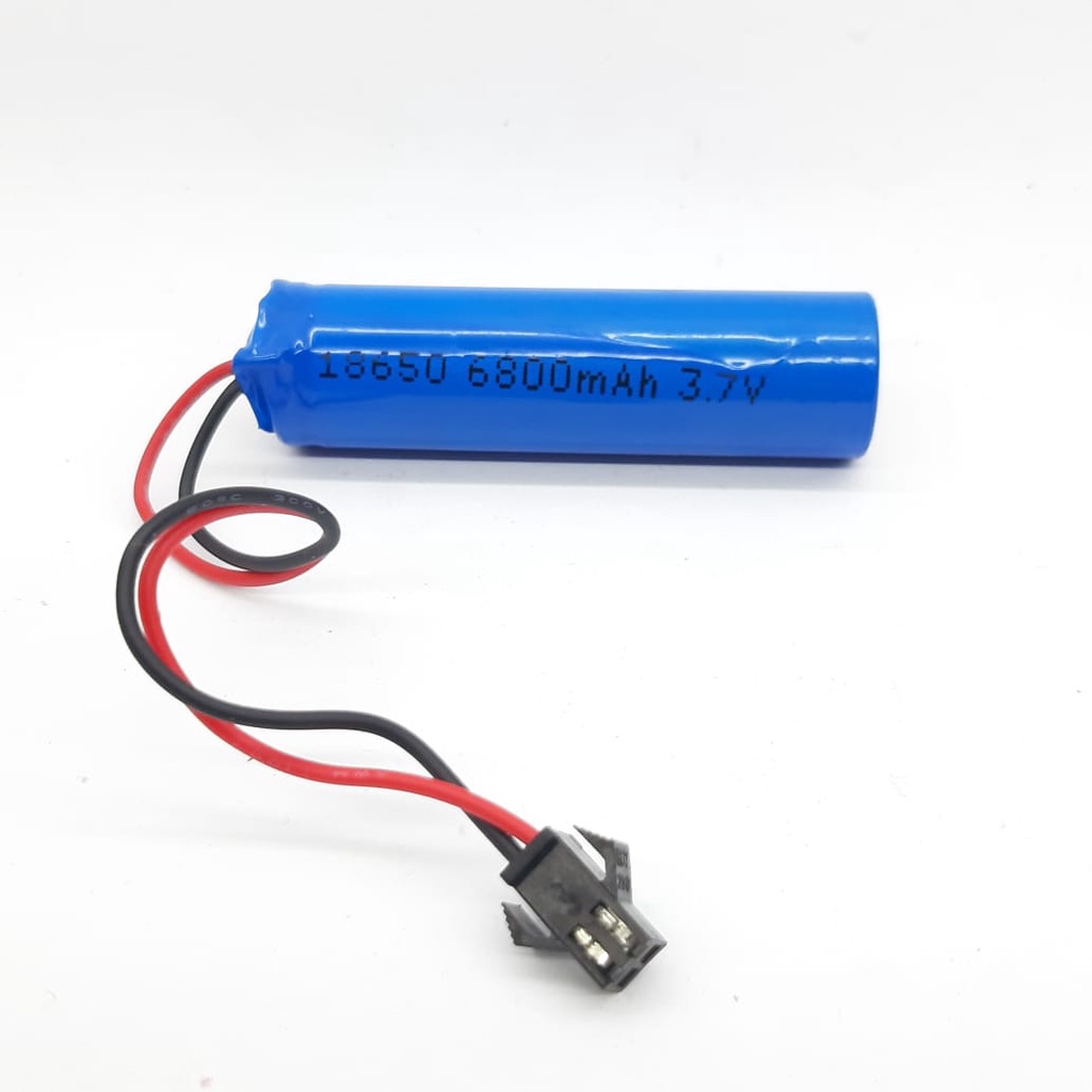 Baterai Mobil RC Type Lithium 18650 Soket Hitam 3.7V - 6800mAh