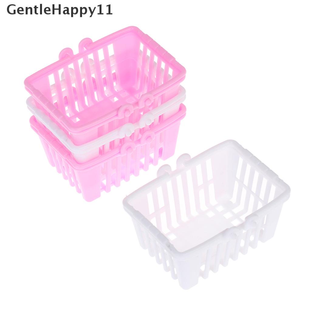 Gentlehappy 2Pcs / Set Mainan Miniatur Keranjang Belanja Supermarket Untuk Aksesoris Rumah Boneka