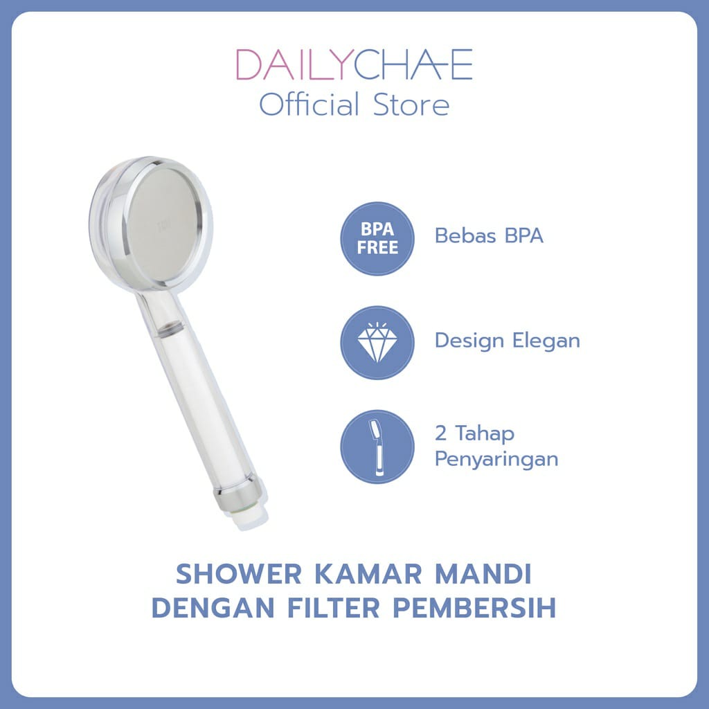 Daily Cha-E Multi Filtered Showerhead - Shower Kamar Mandi dan Filter penyaring air