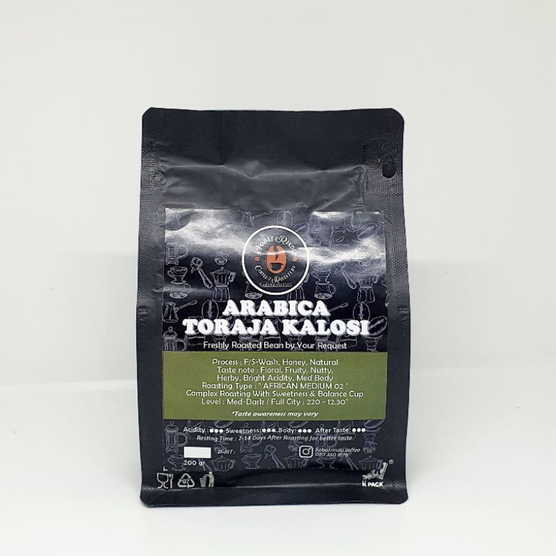 

ARABICA SULAWESI TORAJA KALOSI ROASTED BEAN COFFEE BIJI GILING BUBUK POWDER