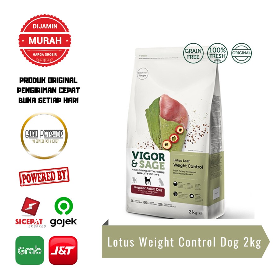 Vigor &amp; Sage Lotus Leaf Weight Control Dog Food 2 Kg Vigor Sage Dog