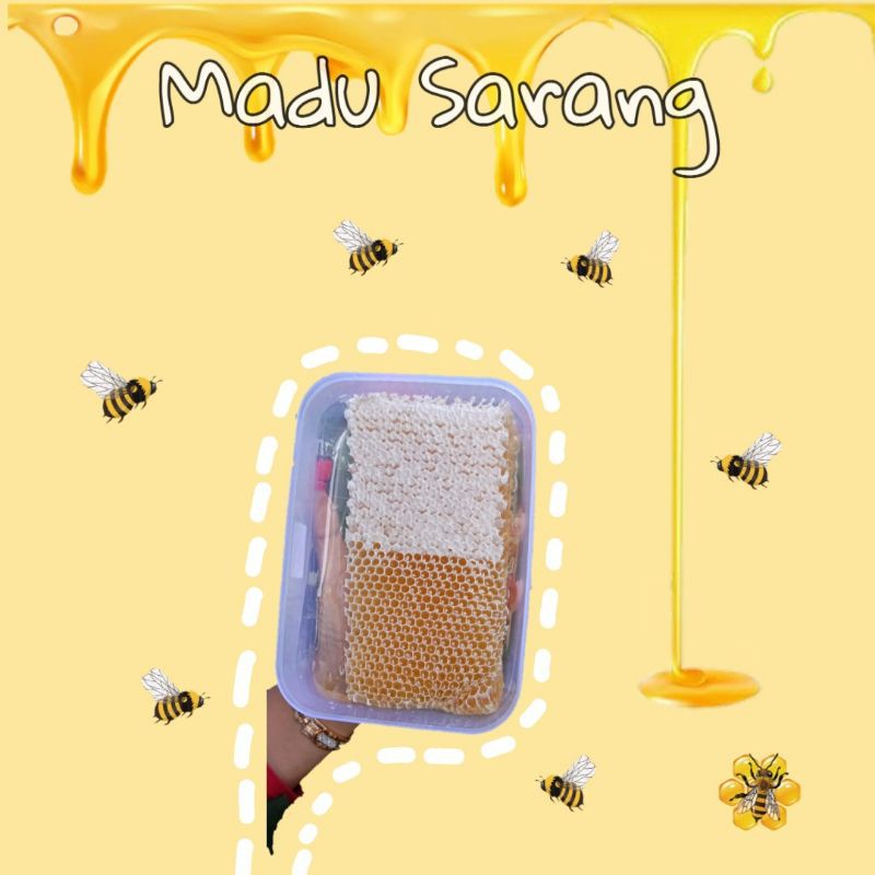 

Madu Sarang Melifera 500gr - Madu murni asli 100% - Madu sarang lebah - Honeycomb - Pure Honey