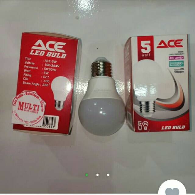 Lampu garansi ACE Led bulb 5W lampu led visicom ACE