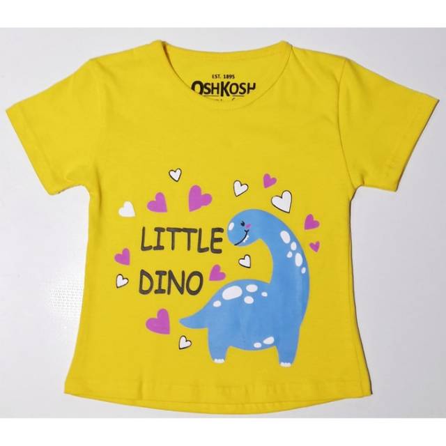 Baju Kaos Pendek Anak Karakter Little Dino Kuning Size 1 6 7 10 Shopee Indonesia