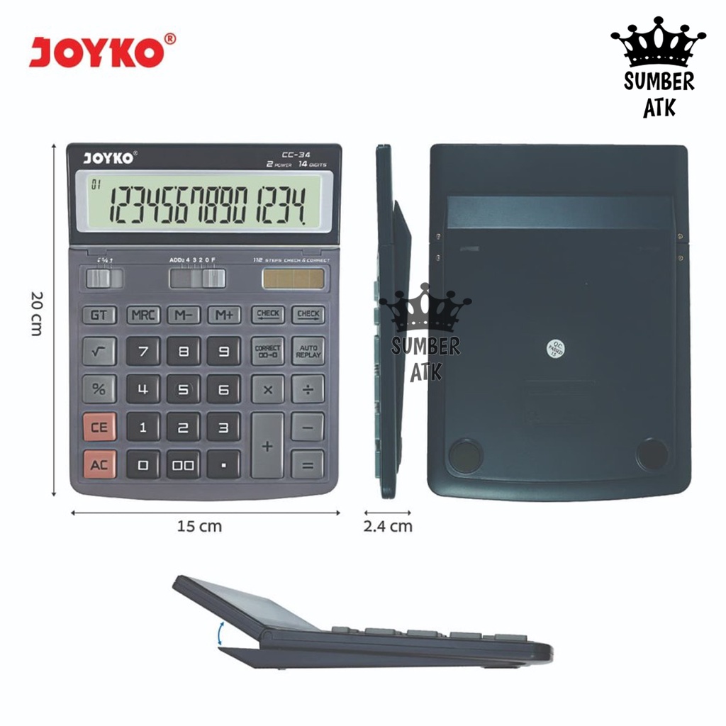 

Calculator Kalkulator Joyko CC-34 14 Digits Check Correct