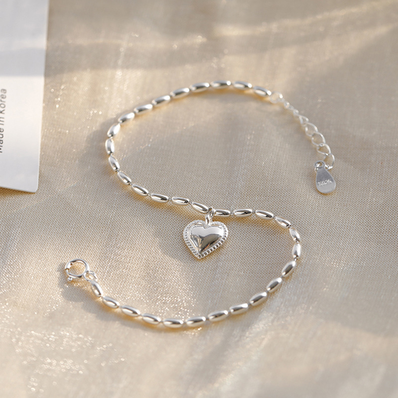 [Ready Stock]Fashion Personality Plated S925 Silver Heart Bracelet