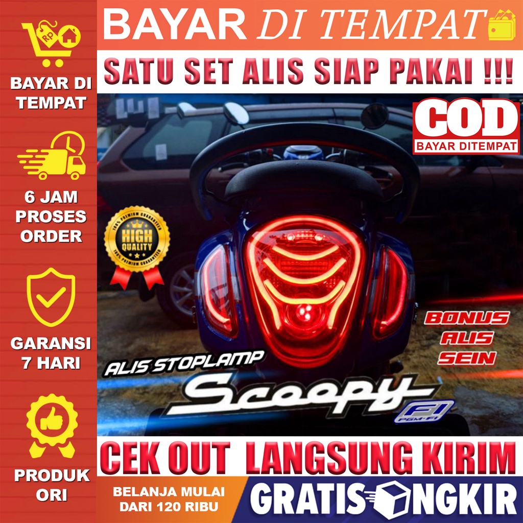 LAMPU ALIS STOPLAMP SCOOPY FI BONUS LAMPU ALIS SEIN SCOOPY 2013 2014 2015 2016 2017 LAMPU REM VARIAS