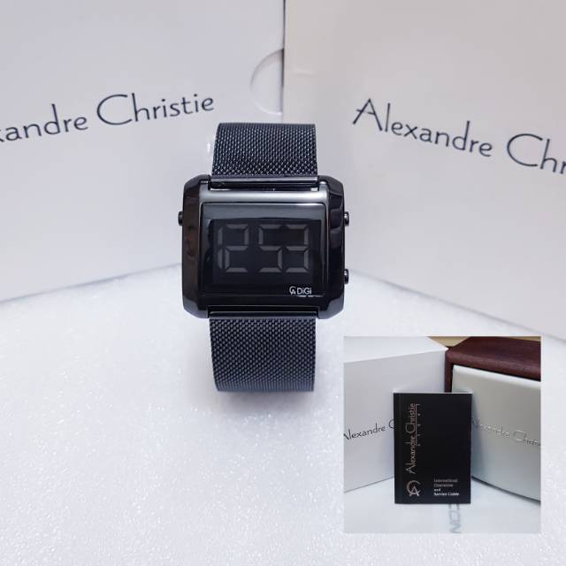 ALEXANDRE CHRISTIE AC 9230 BLACK JAM TANGAN WANITA ORIGINAL