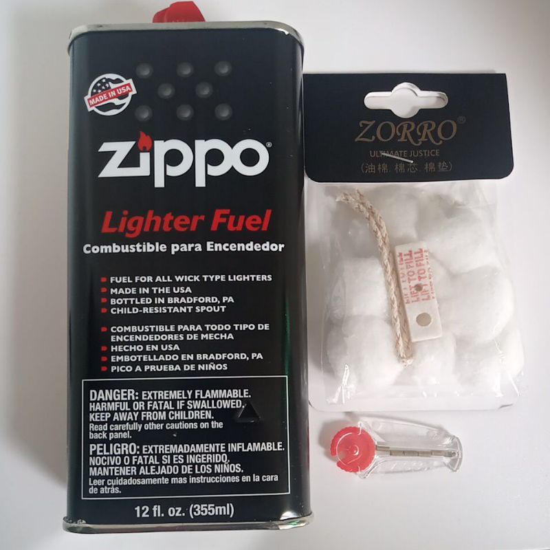 Jual Paket Minyak Zippo Ml Batu Zippo Kapa Sumbu Zorro Shopee Indonesia