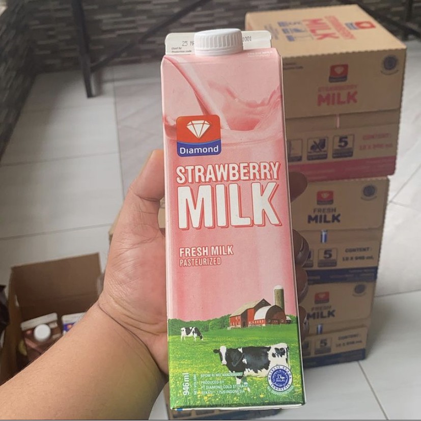 

Susu Segar Fresh Milk Diamond Strawberry | Susu Segar Rasa Strawberry | FreshMilk Diamond Strawberry