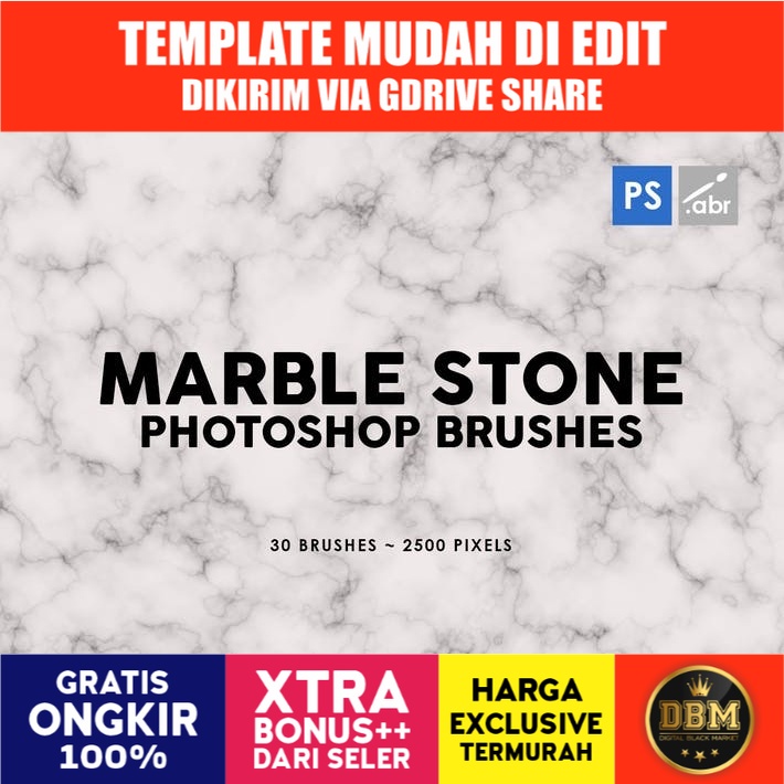 30 Marble Stone - Photoshop Stamp Brushes