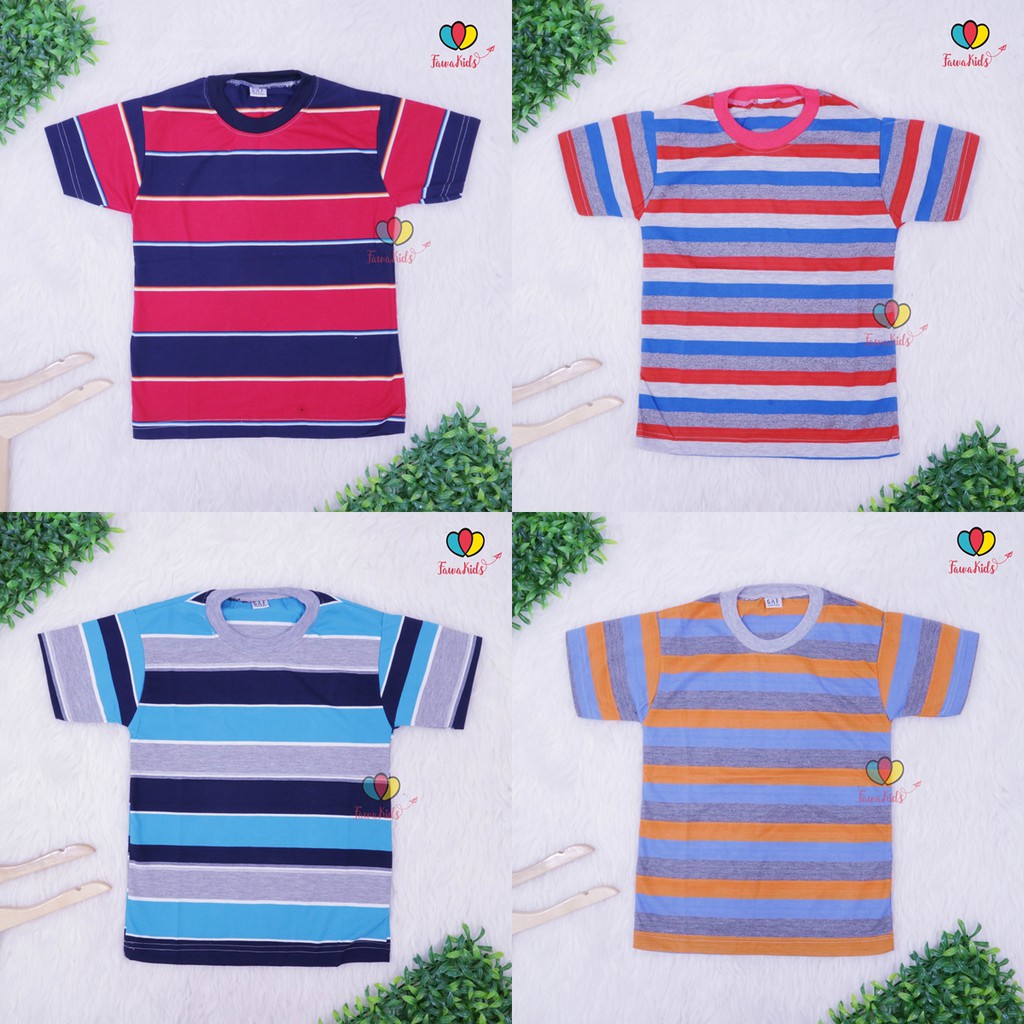 Kaos Salur uk 5-6 th / Kaos Anak Cowok Baju Anak Kaos Salur Kaos Lengan Anak Kaos Murah Kaos Anak