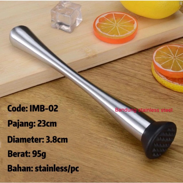 Muddler Ice crusher stick alat penghancur es batu buah kocktail stainless pc