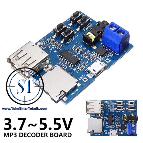 Kit Module Decoder Amplifier Board MP3 Player Output to Headphone / Stereo TF Card U Disk Decoding Player