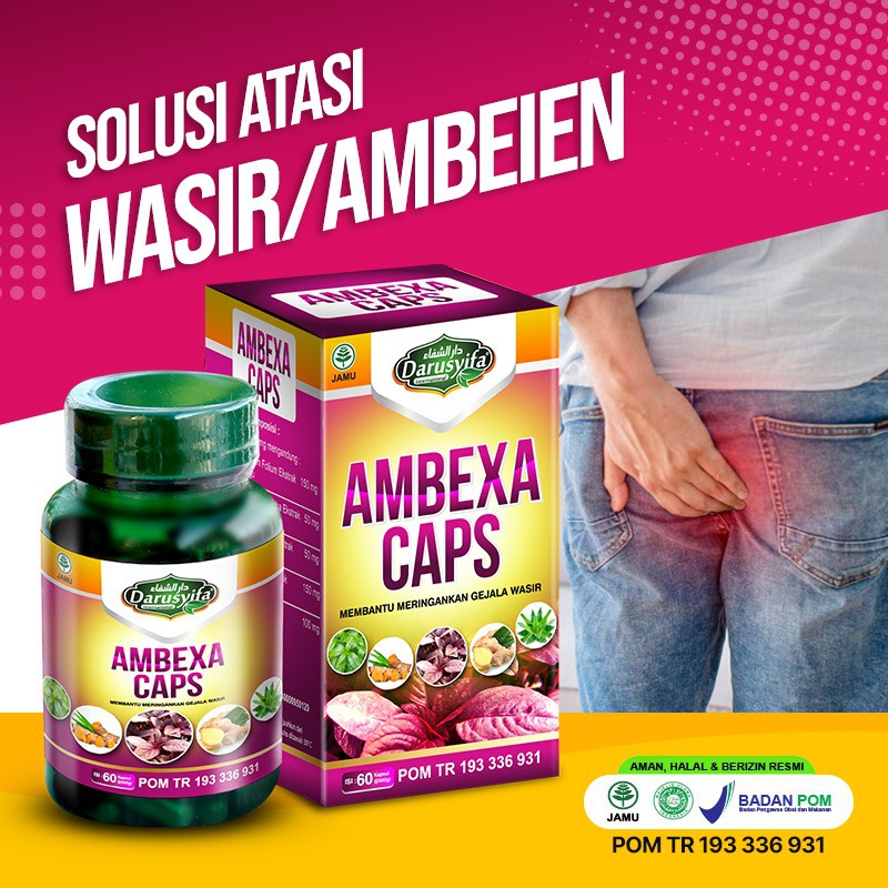 Obat Herbal Ambeyen Ambeien Ambien Wasir Benjolan Paling Ampuh Ambexa Caps Darusyifa 100% Original