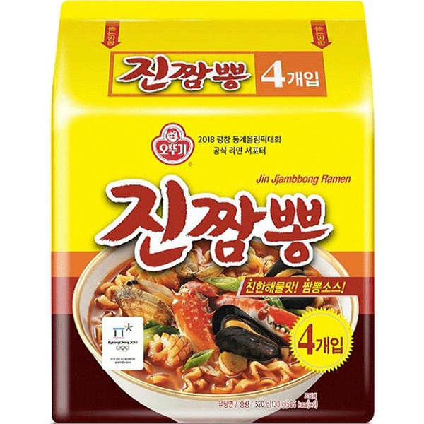 

Ottogi Jin Jjampong Spicy Seafood - 130gr x 4 pcs Mie Korean Rasa Seafood