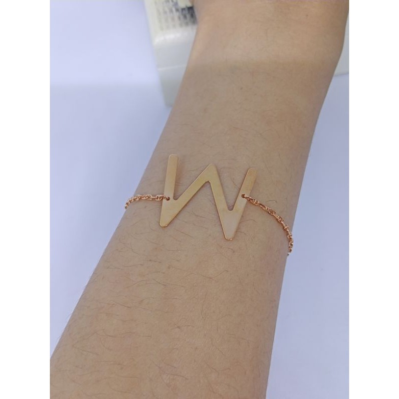 Gelang Huruf W Gelang Emas Inisial Gelang Kekinian Gelang Huruf Emas 700 Indonesia