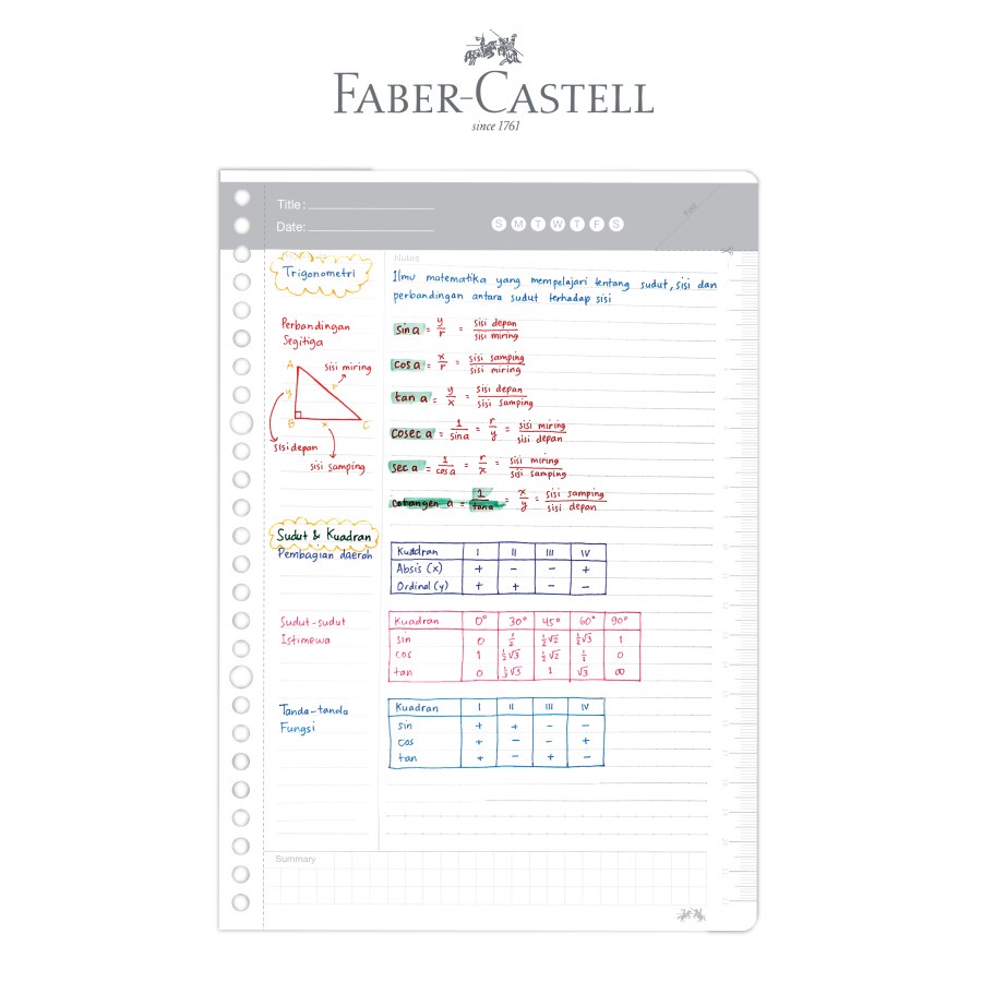 Loose Leaf Digital Faber Castell B5 Isi 50lmbr Garis Khusus
