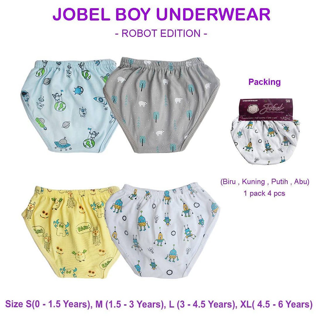 Kazel Jobel Boy Underwear - 4 Pcs (JBL-CDB)