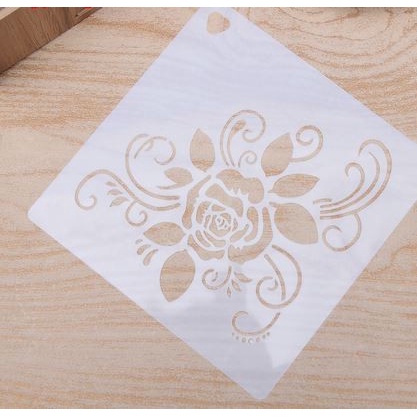 Plastic Stencil - Stensil Dekorasi Wedding Cake Motif Rose