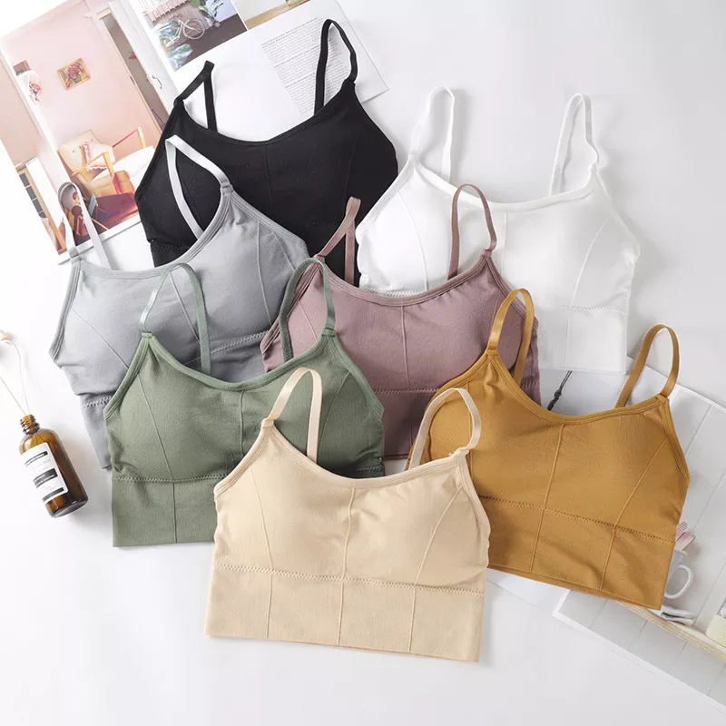 Tmall88 Bra Tank Top Wanita Pakaian Dalam Mulus Atasan Crop Sexy Import