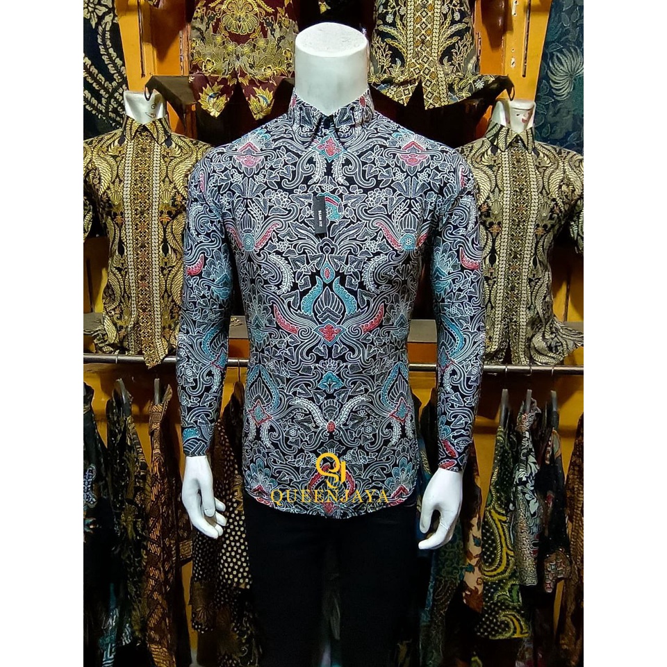 Agrapana Batik Slim Fit Batik Premium Kemeja Baju Batik Pria Lengan Panjang Slimfit Modern Ans Batik