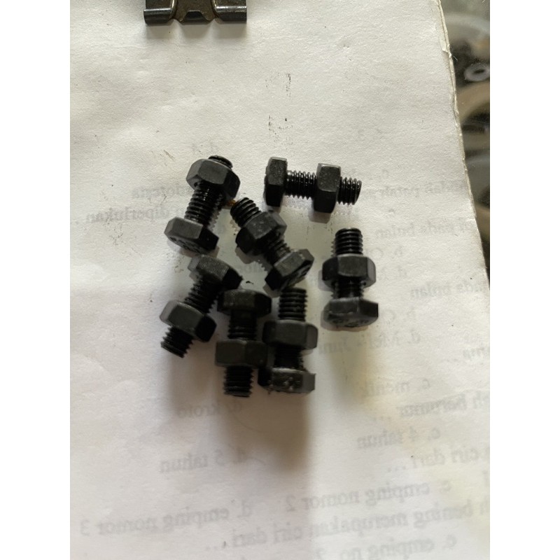 BAUT MUR BAJA M6 x 16 /Baut mur baja kunci 10 pjg 1.6 cm /Baut baja kunci 10