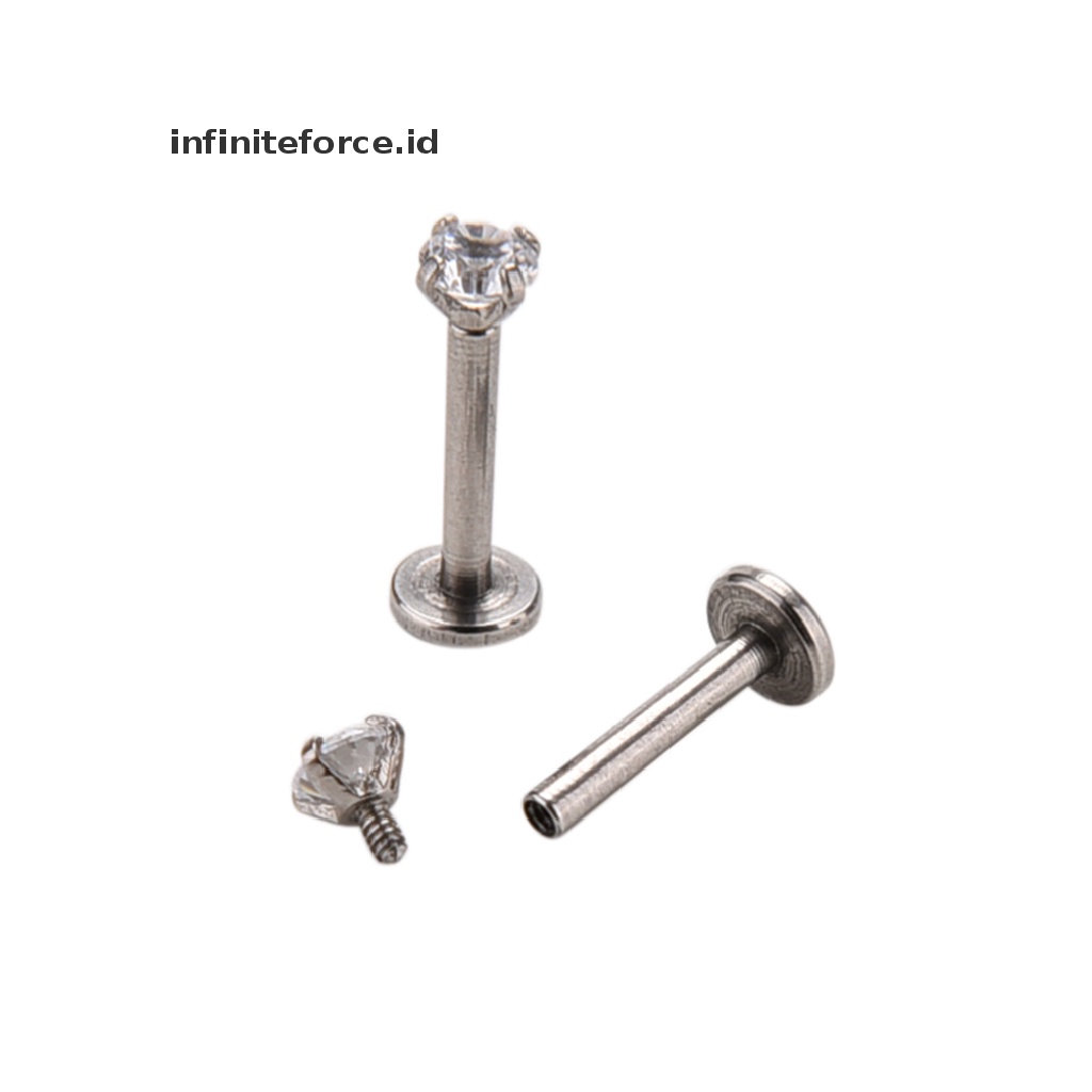 2 Pcs Cincin Tindik Bibir Bentuk Barbell Bahan Baja