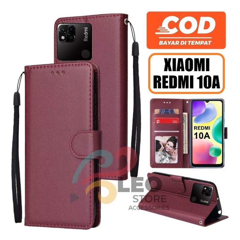 DOMPET HP UNTUK XIAOMI REDMI 10A NEW 2022 LEATHER FLIP CASE UNTUK XIAOMI REDMI 10A NEW 2022