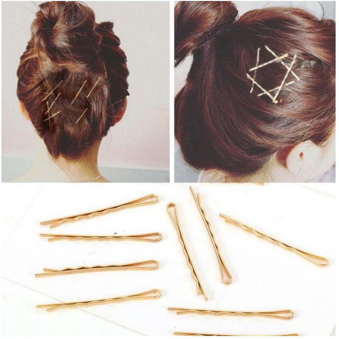 GAVAPUTRI_SHOP JUAL JEPITAN RAMBUT 5 PCS BOBBY HAIR PIN GOLD KOREA FASHION HAIRACCESSORIES