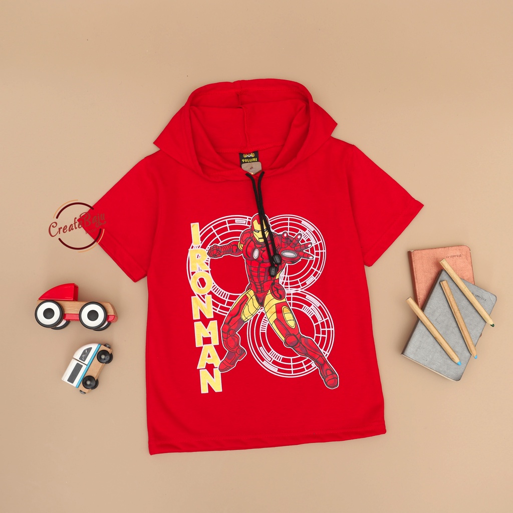 KAOS ATASAN HOODIE ANAK IRONMAN BAJU ATASAN ANAK 1-7 TAHUN