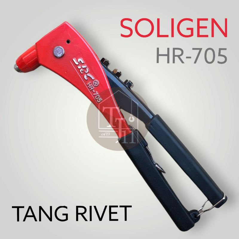 TANG RIVET / HAND RIVETER / ALAT TEMBAK PAKU RIVET merek SOLIGEN HR-705 (GRIP MERAH)