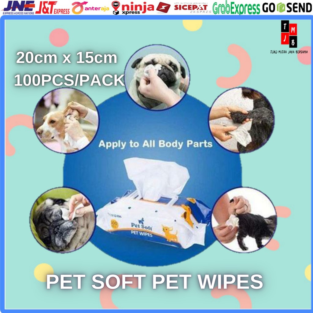 PET SOFT PET WIPES 100LBR TISSUE BASAH HEWAN TISU BASAH KUCING ANJING